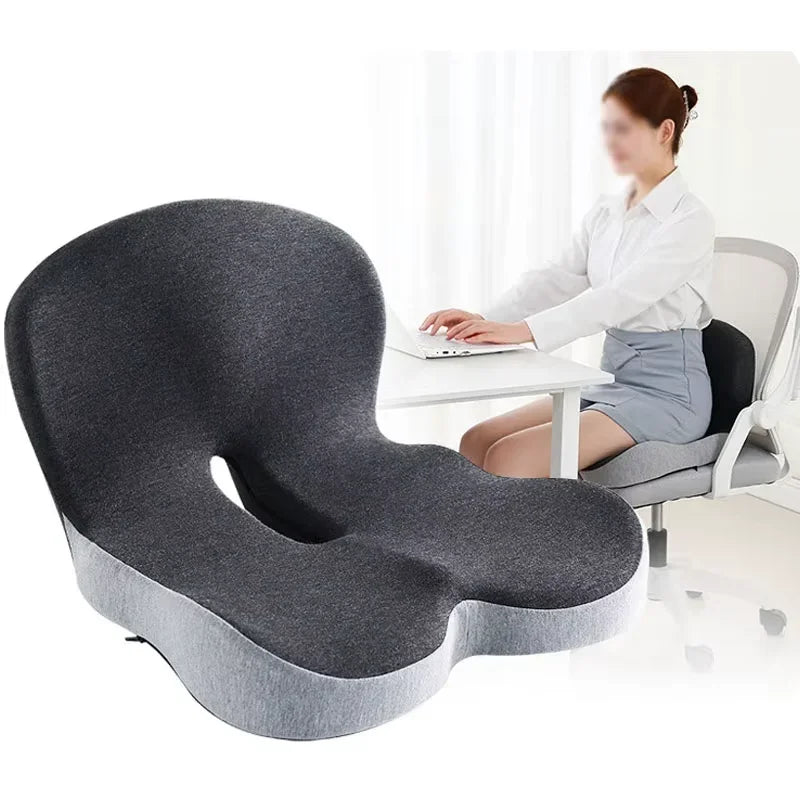 Ergonomic Memory Foam Seat & Back Support | Pain Relief Cushion